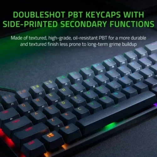 Razer Teclado Huntsman Mini Purple Switch (Español) RZ03-03392900-R311 - Teclado Mecánico Compacto 60% con Switches Ópticos Razer, Retroiluminación RGB, Diseño Portátil para Gaming