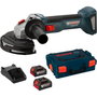 Bosch GWS 18V-8 L Amoladora angular inalámbrica con 2 baterías de 5,0 Ah