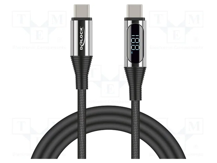 DeLOCK Cable USB Type-C a USB Type-C PD 3.0 100 W con indicador de carga, 2 m DeLOCK Cable USB Type-C a USB Type-C PD 3.0 100 W con indicador de carga, 2 m
