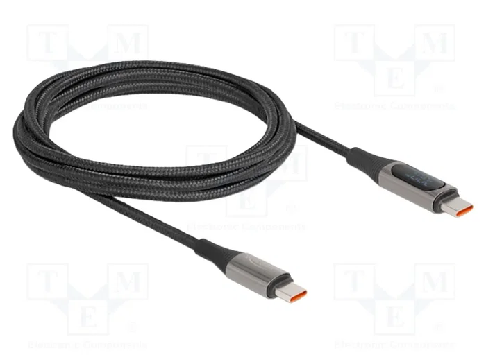 DeLOCK Cable USB Type-C a USB Type-C PD 3.0 100 W con indicador de carga, 2 m DeLOCK Cable USB Type-C a USB Type-C PD 3.0 100 W con indicador de carga, 2 m