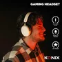 Konix Nexus Auriculares para juegos con cable para Nintendo Switch 2, altavoces de 40 mm, micrófono, jack de 3,5 mm, Blanco