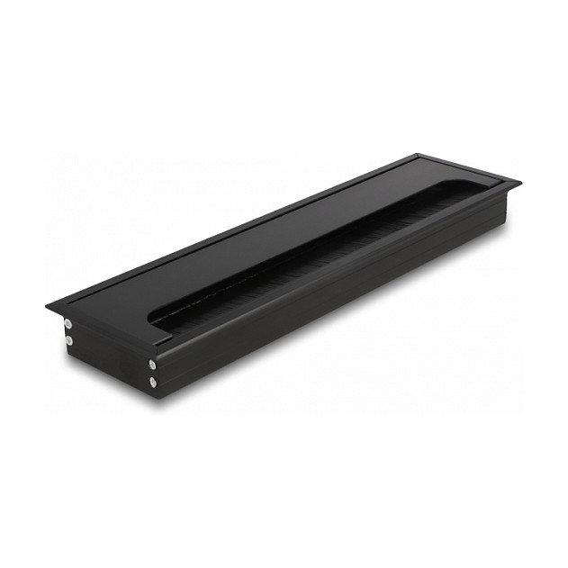 DeLOCK Pasacables para montaje en mesa con cepillo 300 x 80 x 28 mm Negro DeLOCK Pasacables para montaje en mesa con cepillo 300 x 80 x 28 mm Negro