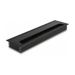 DeLOCK Pasacables para montaje en mesa con cepillo 300 x 80 x 28 mm Negro
