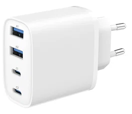 Gembird Cargador Rápido 40 W GaN con 4 Puertos USB Blanco