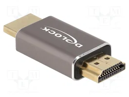 DeLOCK Adaptador HDMI macho a macho 8K 60 Hz Gris Metal