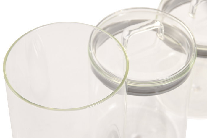 DKD Home Decor Set de 3 Botes de Borosilicato 1.5L