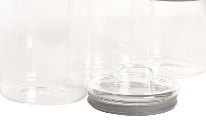 DKD Home Decor Set de 3 Botes de Borosilicato 1.5L
