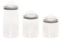 DKD Home Decor Set de 3 Botes de Borosilicato 1.5L