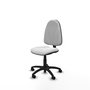 Silla de oficina Algarra con mecanismo Contacto permanente básico tapizada con Tela color Blanco. Equipada con Base poliamida negra, Sin brazos y Ruedas de nailon 50 mm
