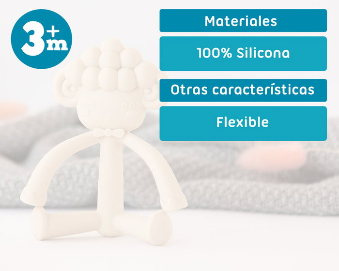 KioKids Mordedor En Silicona Ovejita Patilarga +3 Meses Beige