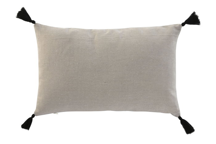 DKD Home Decor Cojin Urban Beige Negro 30 x 50 cm Algodon Poliester (2 Unidades)