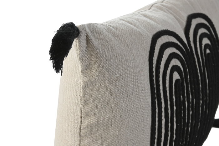 DKD Home Decor Cojin Urban Beige Negro 30 x 50 cm Algodon Poliester (2 Unidades)