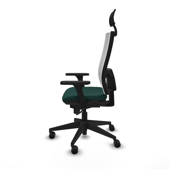 PIQUERAS Y CRESPO Silla de oficina Horna con mecanismo Sincro, Verde botella y Blanco