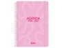 Liderpapel Agenda Escolar 2026-2027 Classic, Semana Vista A5, Espiral, Bilingüe, Papel FSC 70g, Color Rosa
