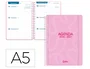 Liderpapel Agenda Escolar 2026-2027 Classic, Semana Vista A5, Espiral, Bilingüe, Papel FSC 70g, Color Rosa