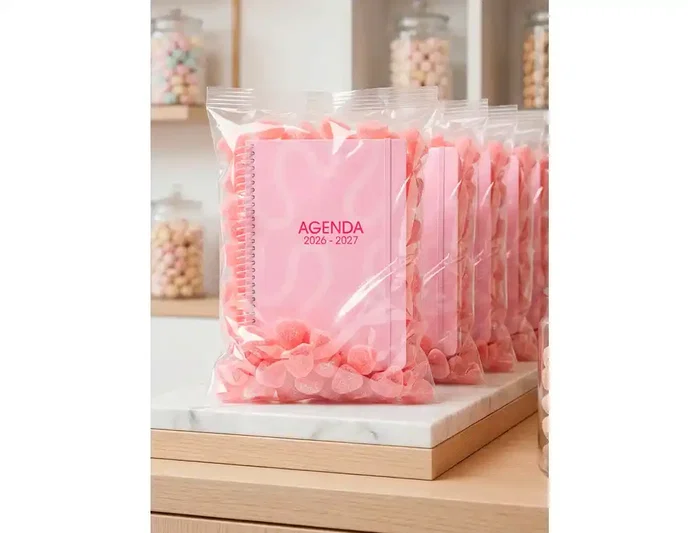 Liderpapel Agenda Escolar 2026-2027 Classic, Semana Vista A5, Espiral, Bilingüe, Papel FSC 70g, Color Rosa