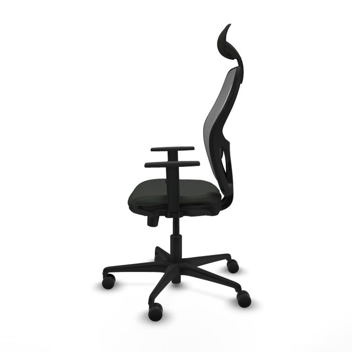 PIQUERAS Y CRESPO Silla de oficina Jorquera con mecanismo Sincro/Traslack, Tela Negro y Malla Gris