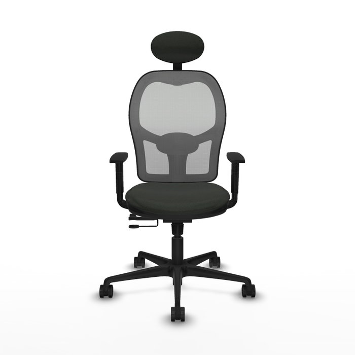 PIQUERAS Y CRESPO Silla de oficina Jorquera con mecanismo Sincro/Traslack, Tela Negro y Malla Gris