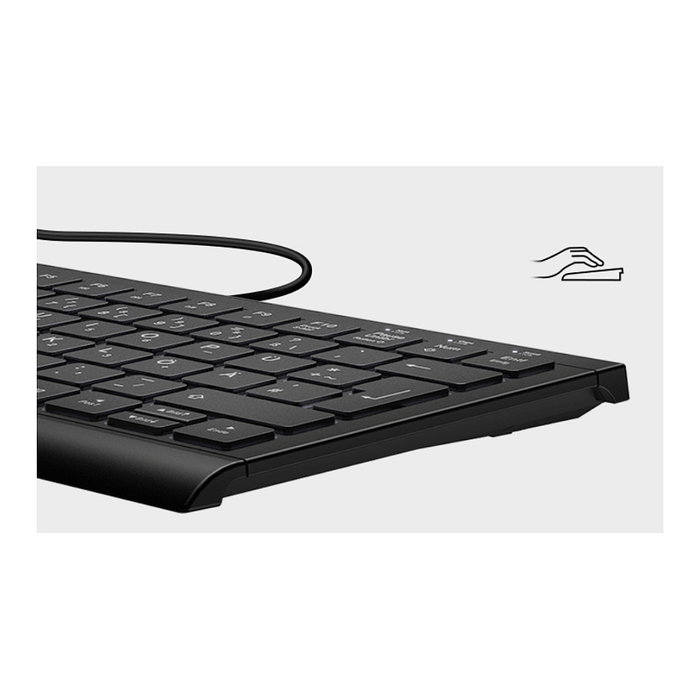 KeySonic KSK-5010ELC Teclado Mini Alámbrico USB QWERTZ (DE) con Numérico Retroiluminación LED Blanco Negro