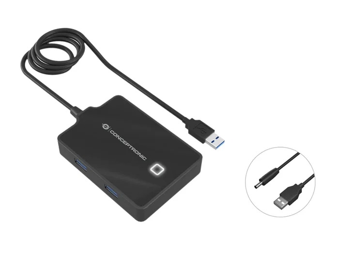 Conceptronic HUBBIES11B Hub USB 3.2 Gen 1 de 4 puertos Negro Conceptronic HUBBIES11B Hub USB 3.2 Gen 1 de 4 puertos Negro
