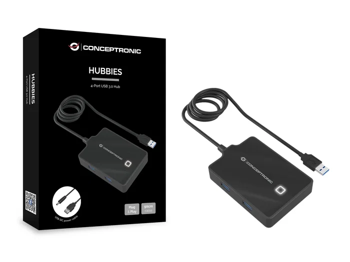 Conceptronic HUBBIES11B Hub USB 3.2 Gen 1 de 4 puertos Negro Conceptronic HUBBIES11B Hub USB 3.2 Gen 1 de 4 puertos Negro