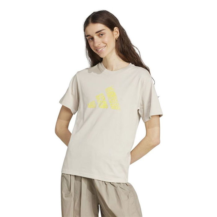 Camiseta de Manga Corta Mujer Adidas Beige 7-8 Años