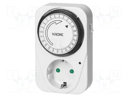 VIRONE Programador de tiempo Schuko 15min÷24h