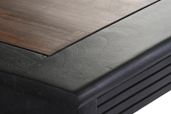 DKD Home Decor Mesa de Comedor Marron Oscuro Acacia 90 x 76 x 180 cm