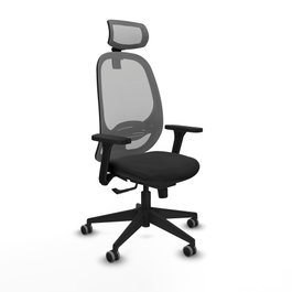 PIQUERAS Y CRESPO Silla de oficina Cilanco con mecanismo Sincro, Negro y Gris