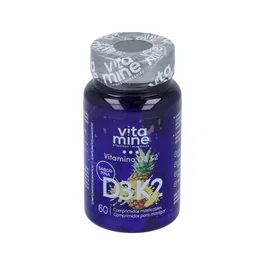 HERBORA Vitamina D3 + K2 - 60 Comprimidos Masticables Sabor a Piña - Complemento Alimenticio para Huesos, Corazón y Cerebro