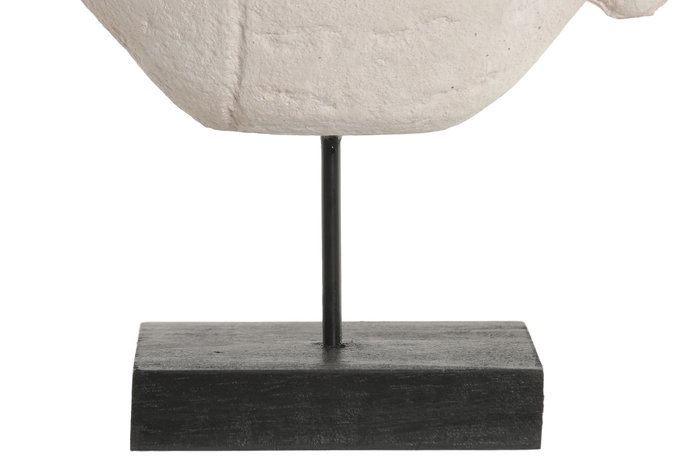 DKD Home Decor Decoración de Cemento y Metal con Diseño de Pez Blanco
