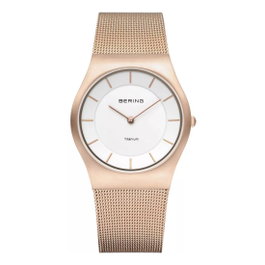 Bering Reloj de Mujer 11935-366 Rosa con Esfera Blanca