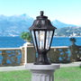 Fumagalli Farol de Pared Mikrolot/Anna - Sobremuro Negro con Cristal Transparente, IP55, Casquillo E27, Máx. 23W, Resina UV, Ø220 x 385 mm, Bombilla no Incluida