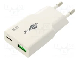 GOOBAY Cargador USB 30W con puertos USB-A y USB-C PD