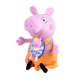 Smoby Peluche Mamá Pig con Evie de Peppa Pig, 33 cm, Poliéster, Juguete de Peluche