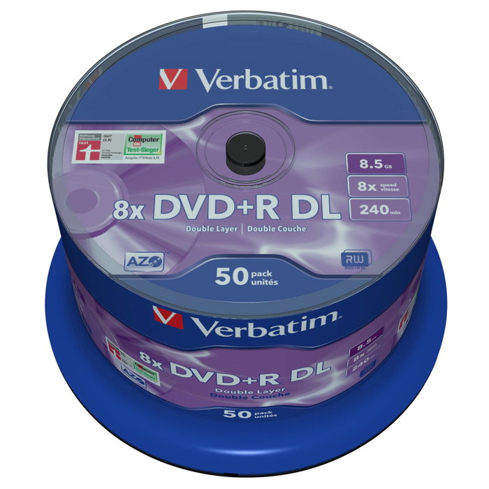 Verbatim 50x DVD+R Double Layer 8x 8,5GB plata mate Verbatim 50x DVD+R Double Layer 8x 8,5GB plata mate