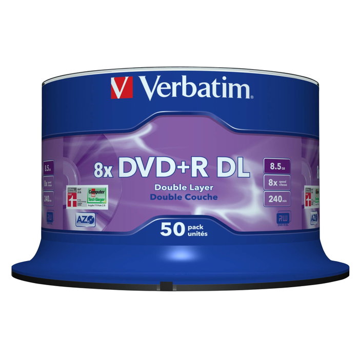 Verbatim 50x DVD+R Double Layer 8x 8,5GB plata mate Verbatim 50x DVD+R Double Layer 8x 8,5GB plata mate