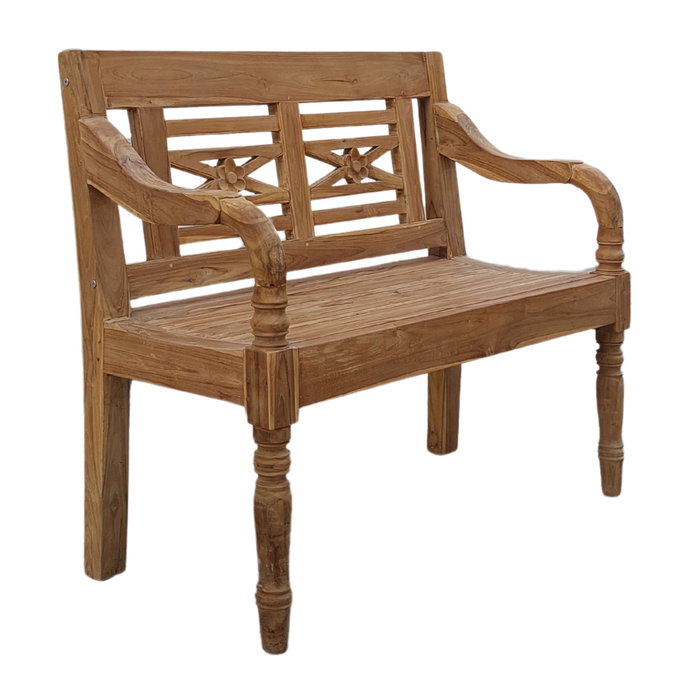 DKD Home Decor Banco de Teca Maciza 2 Plazas