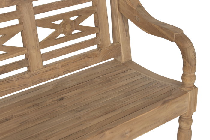 DKD Home Decor Banco de Teca Maciza 2 Plazas DKD Home Decor Banco de Teca Maciza 2 Plazas