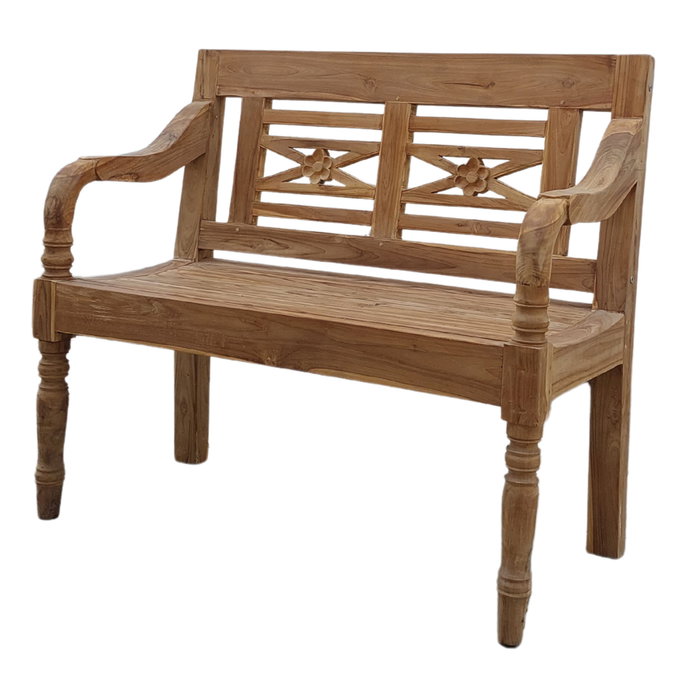 DKD Home Decor Banco de Teca Maciza 2 Plazas