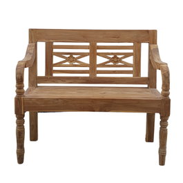 DKD Home Decor Banco de Teca Maciza 2 Plazas