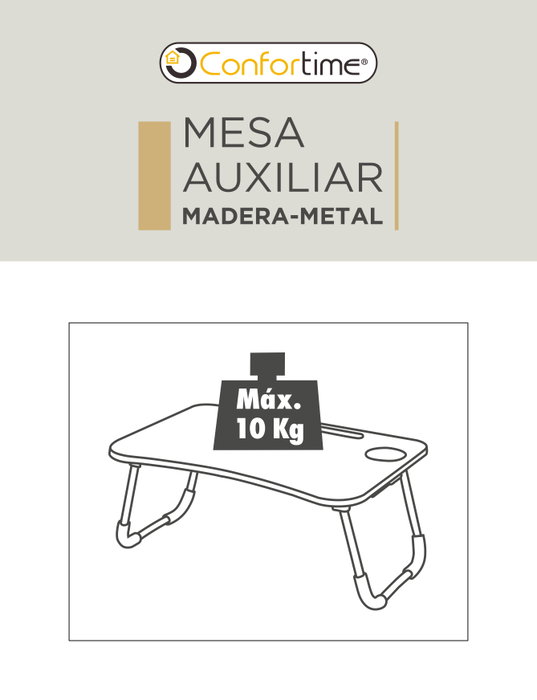 Inde Mesa Plegable Madera Metal Confortime 39,6 x 4,5 x 59,9 cm (6 Unidades)