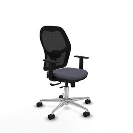 PIQUERAS Y CRESPO Silla de oficina Jorquera con mecanismo Sincro/Traslack Gris oscuro y Negro