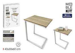 Inde Soporte Auxiliar Sofa Madera-Metal 40x30x60 cm (3 Unidades)