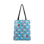 Oh My Pop Bolsa Tote Shopping Bag Angry Cat Turquesa para la Compra con Asas y Bolsillo Interior