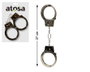Esposas metálicas de 27 cm para disfraz de policía o preso