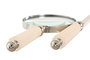 DKD Home Decor Lupa de Mano Colonial Blanco Plateado Acero Hueso Cristal Set de 2 8 x 30 x 8 cm