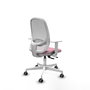 PIQUERAS Y CRESPO Silla de oficina Cilanco con mecanismo Sincro/Traslack, Rosa y Blanco