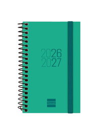 FINOCAM Agenda Escolar Espir 2026-27 Tapa PP Apaisada con Goma Verde