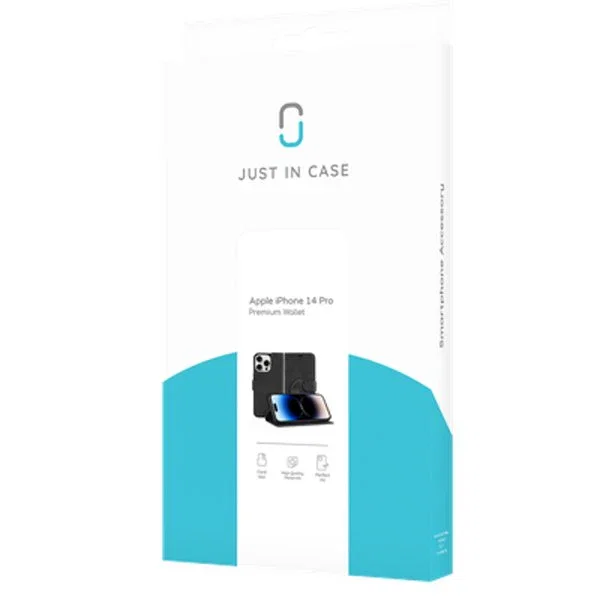 Just in Case Funda cartera con soporte y bolsillos para tarjetas para Apple iPhone 14 Pro (6.1") - Negro 8381149
